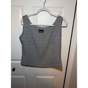 Positive Attitude Women's Size 16 Black White Textured Sleeveless Shell Top